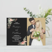 Invitations de mariage de fleurs avec photo (Debout devant)