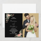 Invitations de mariage de fleurs avec photo (Devant / Derrière)
