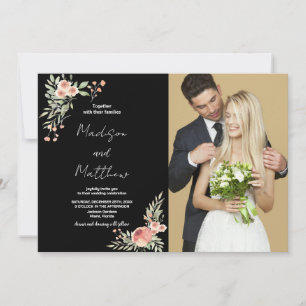 Invitations de mariage de fleurs avec photo