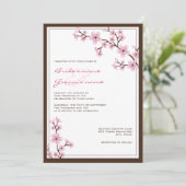 Invitations de mariage de fleurs de cerisier (Debout devant)