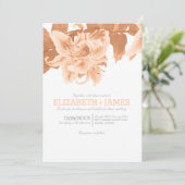 Invitations de mariage de fleurs de pêche (Debout devant)