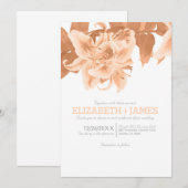 Invitations de mariage de fleurs de pêche (Devant / Derrière)
