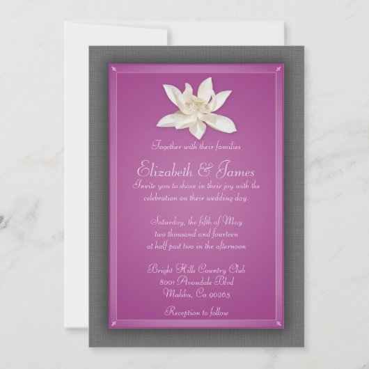 Invitations de mariage de Fuchsia (Devant)