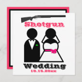 Invitations de mariage de fusil de chasse de roses (Devant / Derrière)