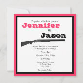Invitations de mariage de fusil de chasse de roses (Dos)