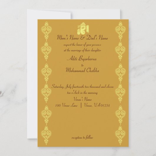 Invitations de mariage de Ganesha (Devant)
