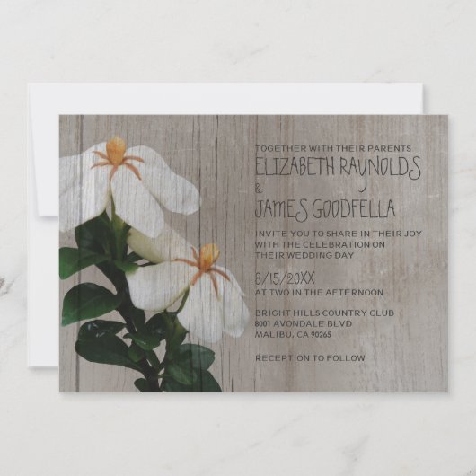 Invitations de mariage de Gardenias (Devant)