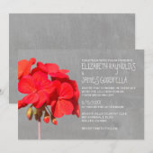 Invitations de mariage de géranium (Devant / Derrière)