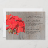 Invitations de mariage de geranium rustique (Devant)