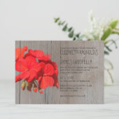 Invitations de mariage de geranium rustique (Debout devant)