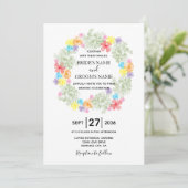 Invitations de mariage de germes floraux rustiques (Debout devant)