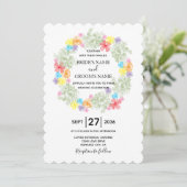 Invitations de mariage de germes floraux rustiques (Debout devant)