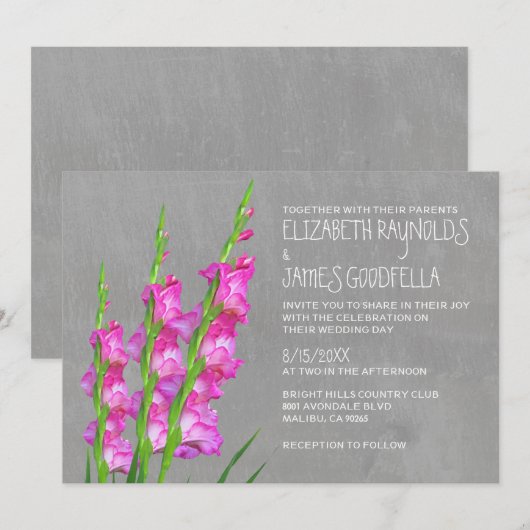 Invitations de mariage de glaïeul (Devant / Derrière)