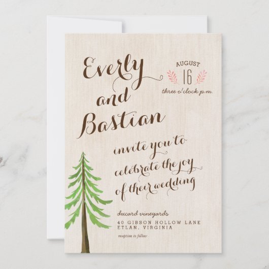 Invitations de mariage de Glam rustique (Devant)