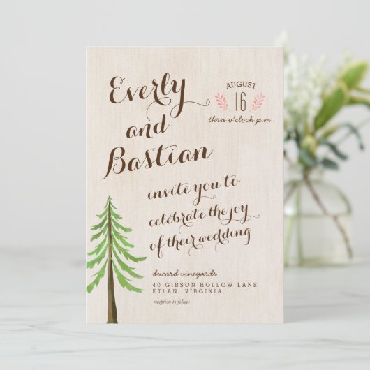 Invitations de mariage de Glam rustique (Debout devant)