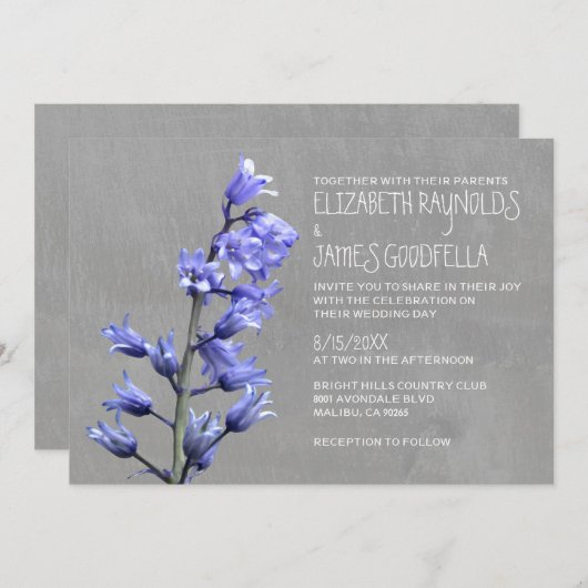 Invitations de mariage de jacinthe (Devant / Derrière)