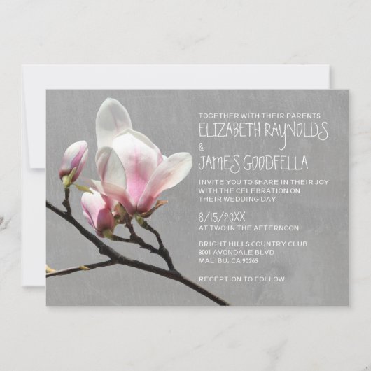 Invitations de mariage de la branche de Magnolia (Devant)