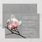 Invitations de mariage de la branche de Magnolia (Devant / Derrière)