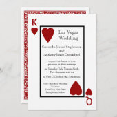 Invitations de mariage de la carte de jeu rouge (Devant / Derrière)