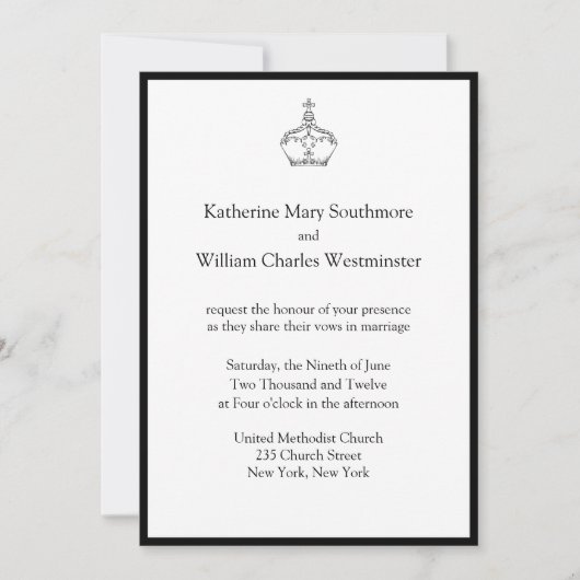 Invitations de mariage de la Couronne (Devant)