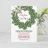 Invitations de mariage de la couronne de Noël trop (Debout devant)