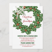 Invitations de mariage de la couronne de Noël trop (Devant / Derrière)