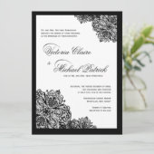 Invitations de mariage de la dentelle noire (Debout devant)