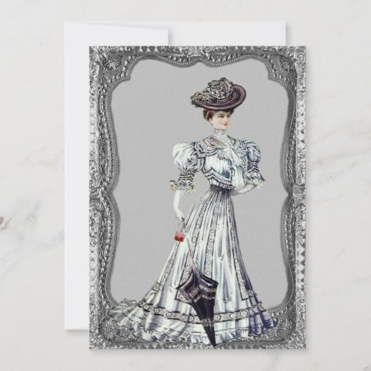 Invitations de mariage de la femme victorienne (Devant)