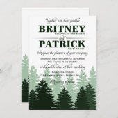 Invitations de mariage de la forêt enchantée verte (Devant / Derrière)