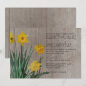 Invitations de mariage de la jonquille russe (Devant / Derrière)