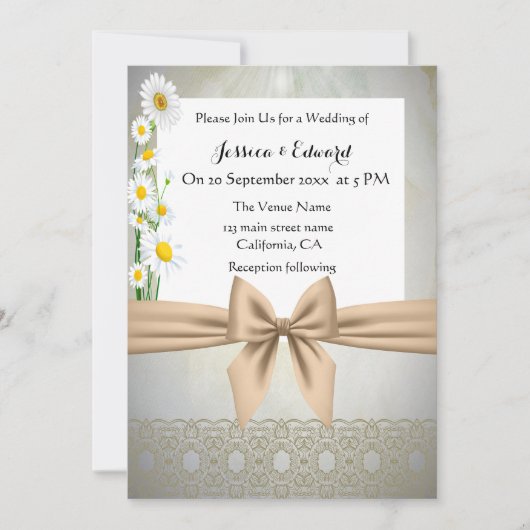 Invitations de mariage de la marguerite (Devant)