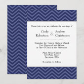 Invitations de mariage de la Marine Blue Chevron (Devant / Derrière)