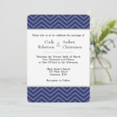 Invitations de mariage de la Marine Blue Chevron (Debout devant)