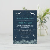 Invitations de mariage de la marine des vagues et (Debout devant)