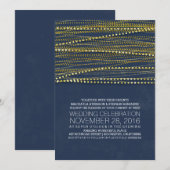 Invitations de mariage de la Marine et de l'Or (Devant / Derrière)