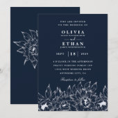 Invitations de mariage de la Marine et du tourneso (Devant / Derrière)