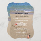 Invitations  de mariage de la plage de Flower Aloh (Devant / Derrière)