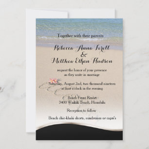 Invitations de mariage de la plage de Flower Aloh