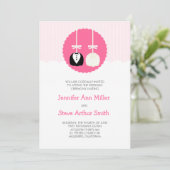 Invitations de mariage de la pop gâteau Rose (Debout devant)