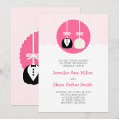 Invitations de mariage de la pop gâteau Rose (Devant / Derrière)