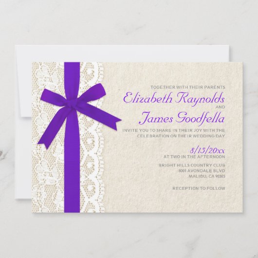 Invitations de mariage de la poule et de la dentel (Devant)