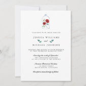 Invitations de mariage de la Rose rouge (Devant)