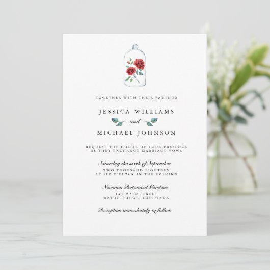 Invitations de mariage de la Rose rouge (Debout devant)
