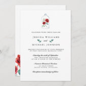 Invitations de mariage de la Rose rouge (Devant / Derrière)