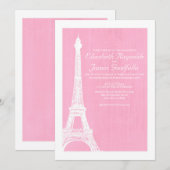 Invitations de mariage de la Tour Eiffel (Devant / Derrière)