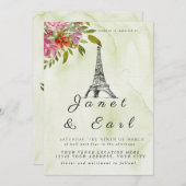 Invitations de mariage de la Tour Eiffel parisienn (Devant / Derrière)
