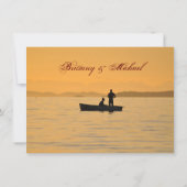 Invitations de mariage de lac couple de silhouette (Dos)