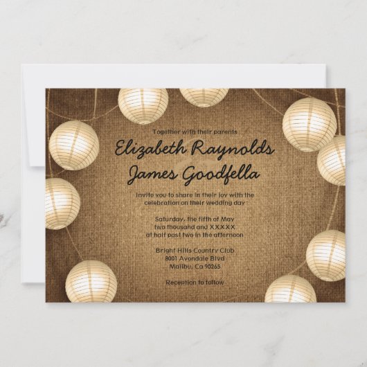 Invitations de mariage de Lantern (Devant)