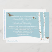 Invitations de mariage de l'arbre à bouleau (Devant / Derrière)