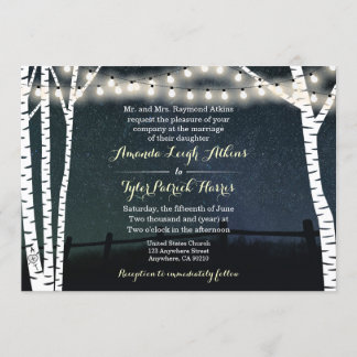 Invitations de mariage de l'arbre de Birch Lights